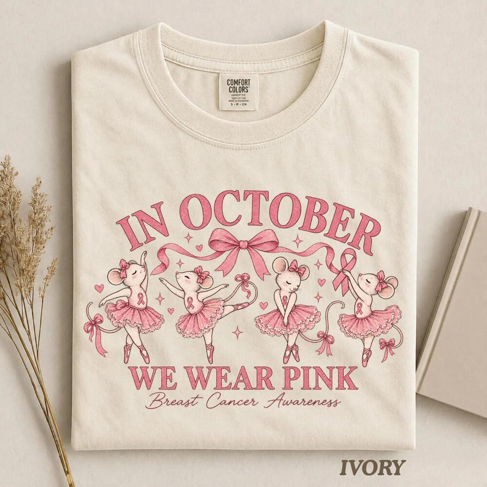 In October We Wear Shirt,  Awareness Mouse Ballerina Tee